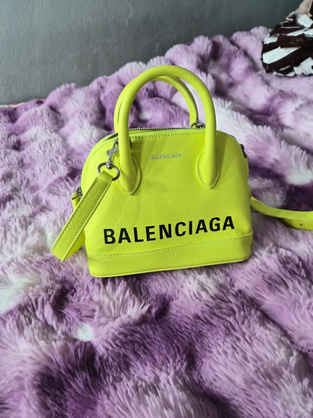 Balenciaga Neon Yellow Mini Leather Top-Handle Bag - Picture 2 of 4